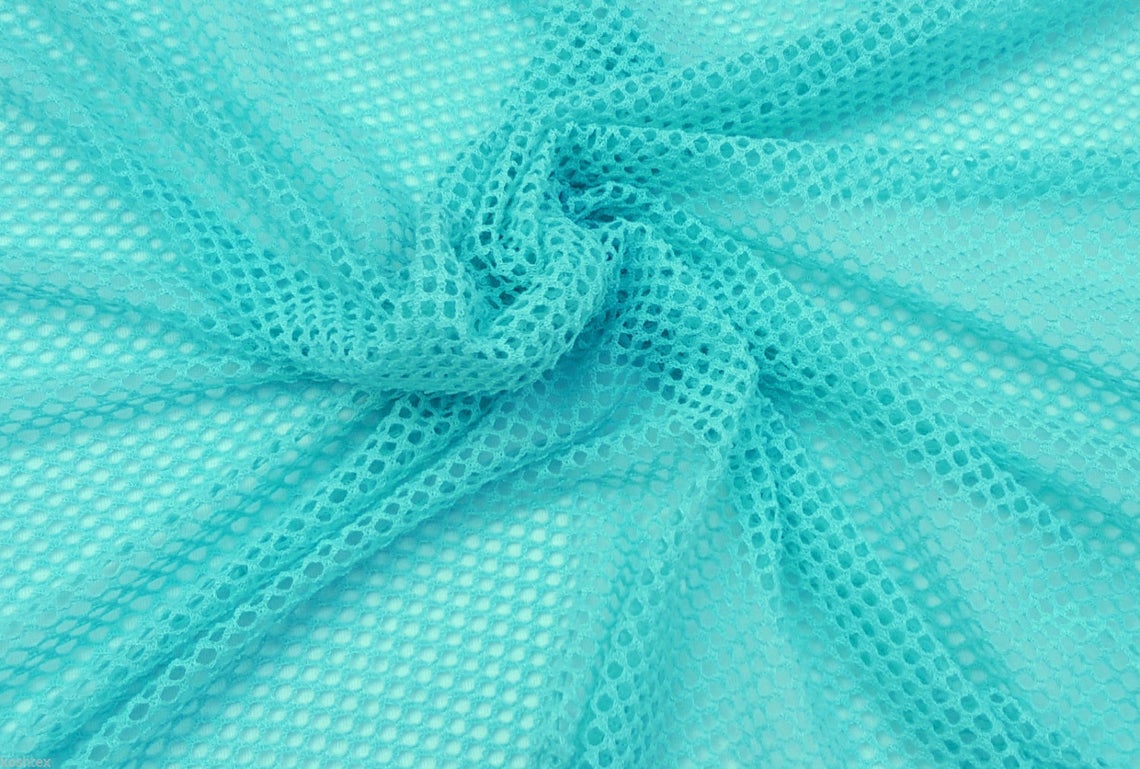 mint stretchy fishnet fabric by the yard and wholesale